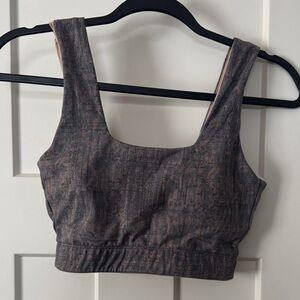 Varley Cori-  Square-Neck Sports Bra in Charcoal & Mauve